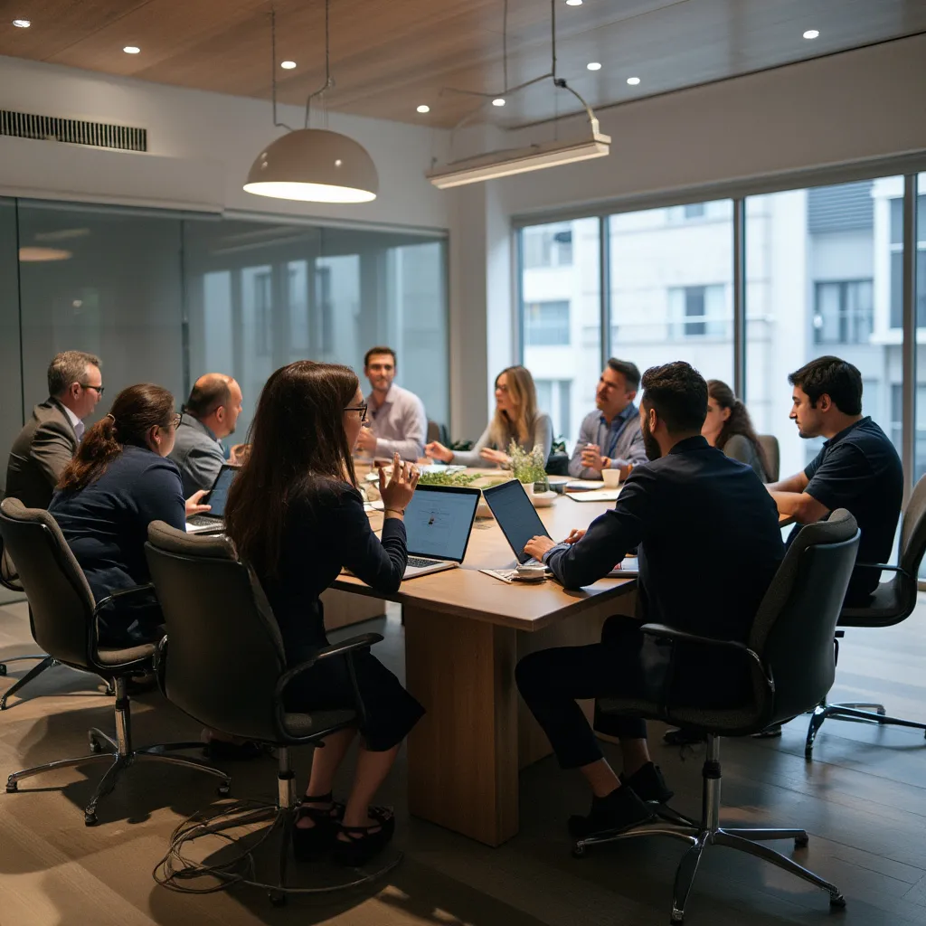 Equipo de consultores en reunión