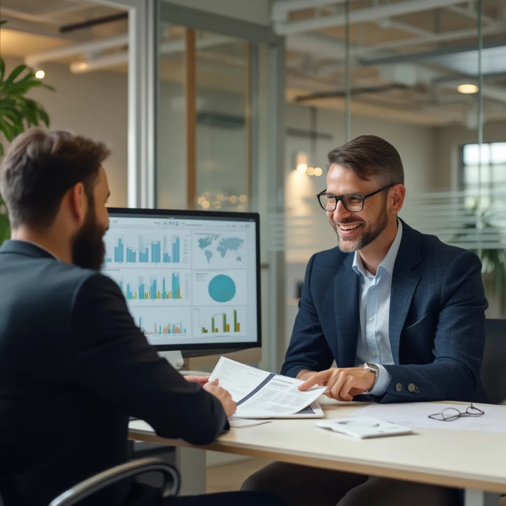 Consultor asesorando a cliente